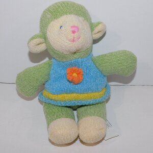 Russ Bouquets N Blossoms Wootles Green Chenille Lamb Sheep Plush 4227 Blue Dress